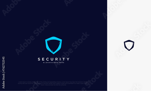 Security shield with icon technology logotype concept idea. Vector Design template element 