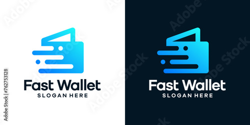 Payment wallet logo design template with quick fast graphic design vector. icon, symbol, creative.