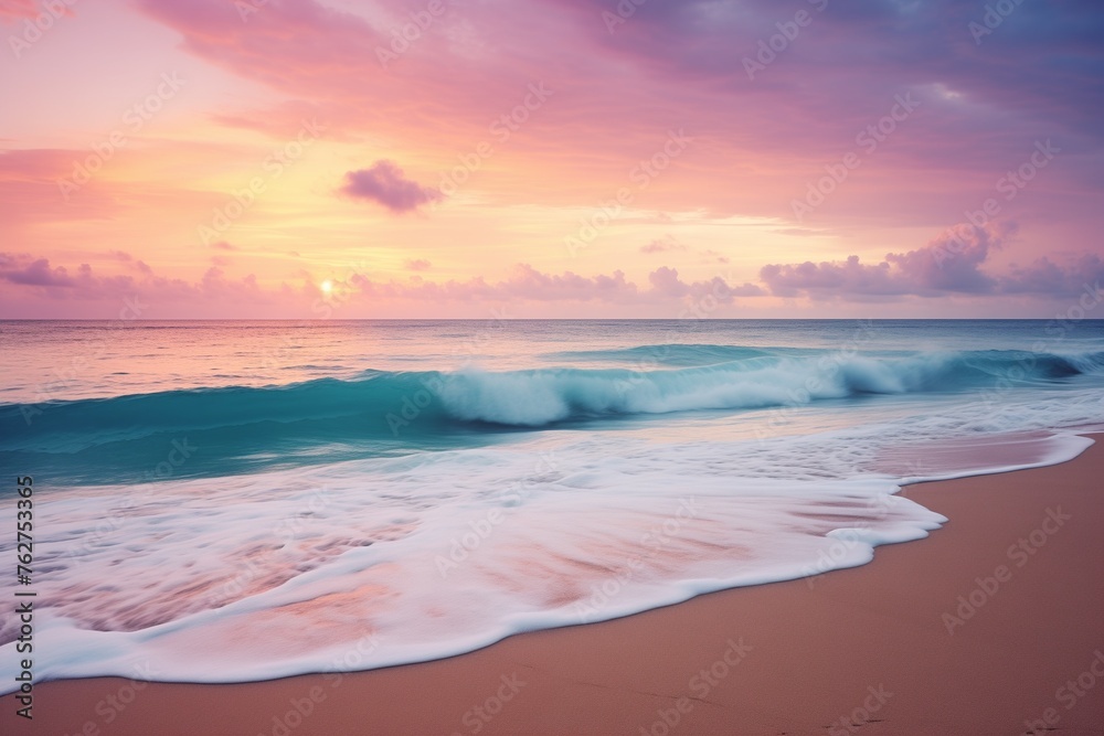 Tropical beach sunset sunrise ocean wave