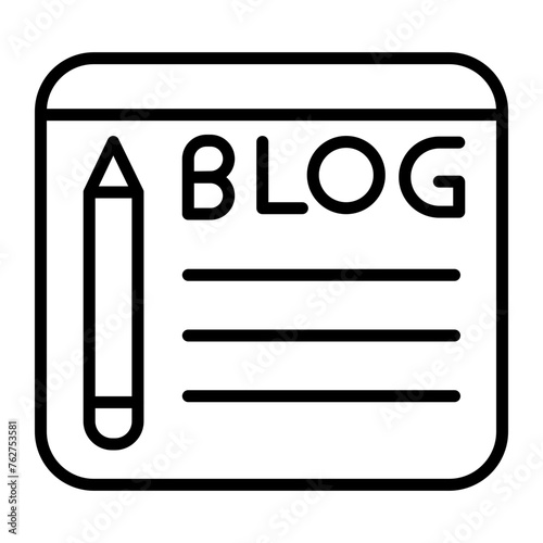 Blogging Line Icon