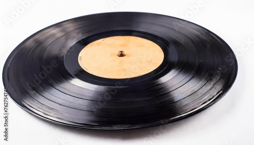 old vinyl record on white background