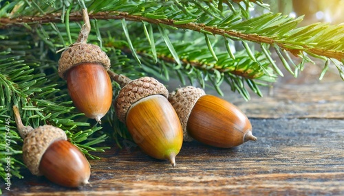 christmas tree with acorns for christmas and new year s day