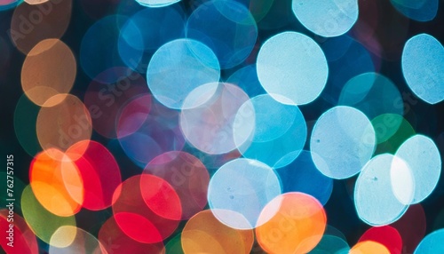 soft vibrant circles in a dreamy bokeh effect with a rainbow of colours