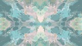 the background of the painting was a mirrored abstract pattern in cool pastel colors giving it a pale and soothing effect