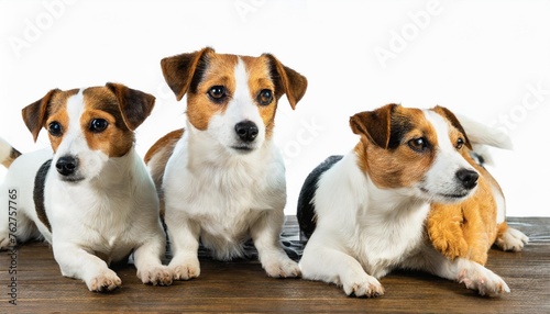 jack russell terrier dog collection standing sitting animal bundle isolated on a white background as