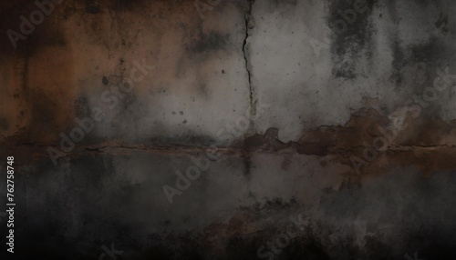 cracked dark concrete wall background image dark smoke on the cracked cement