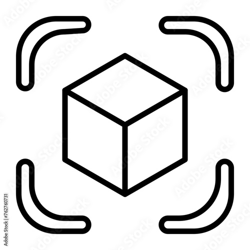 Cube Line Icon
