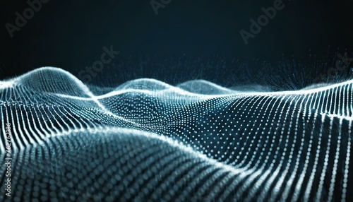futuristic moving wave digital background with moving glowing particles and lines big data visualization 3d rendering