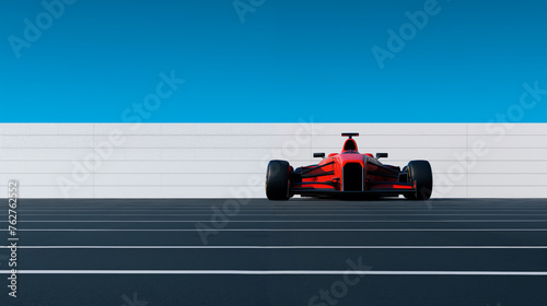 Red F1 racing car parked on race track  © Lee