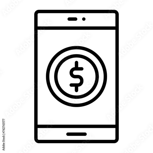 Mobile Payment Line Icon