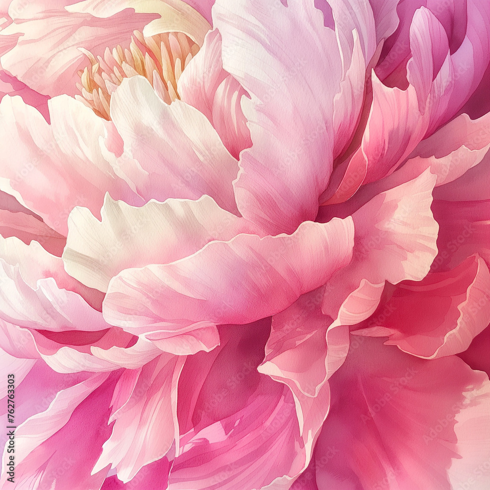  Pink Peony Close-Up, Soft Petals, Floral Art, Nature's Beauty