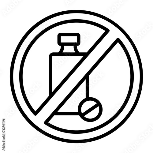 No Drug Line Icon