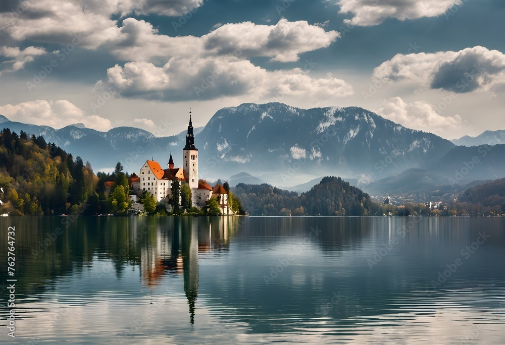 A view of Lake Bled in Slovenia