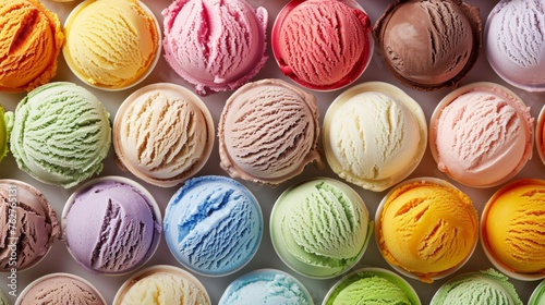 Assorted Colored Ice Creams Background