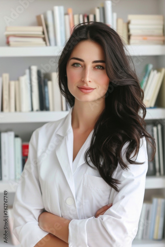 Professional Woman in a White Lab Coat.