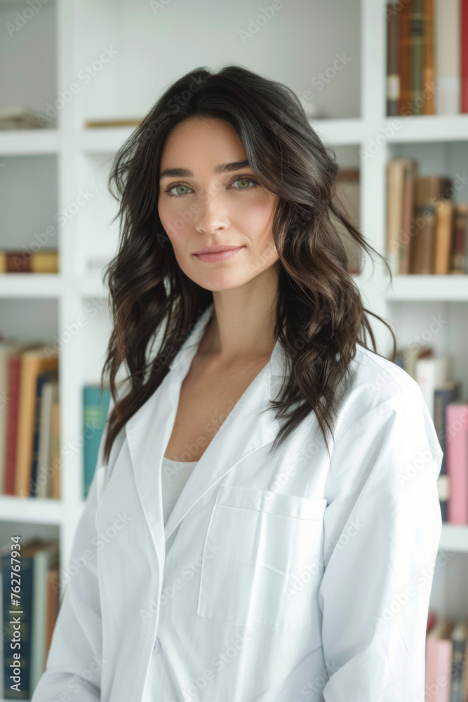 Professional Woman in a White Lab Coat. Professional Woman in a White Lab Coat.