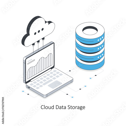 Cloud Data Storage isometric stock illustration. EPS File stock illustration.