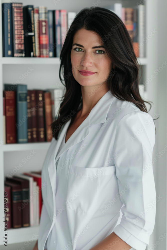 Professional Woman in a White Lab Coat. Professional Woman in a White Lab Coat.