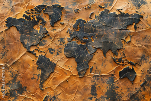 An abstract business background featuring a close-up of a world map