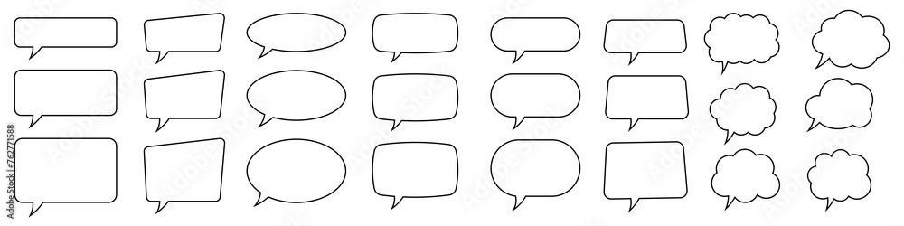 Speech bubble line icon, speech balloon, chat bubble art vector icon for apps and websites. Speech bubble line icon, speech balloon, chat bubble art vector icon for apps and websites.
