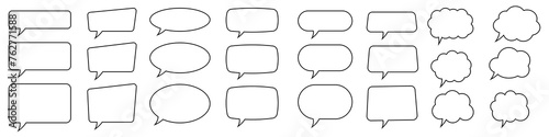 Speech bubble line icon, speech balloon, chat bubble art vector icon for apps and websites.