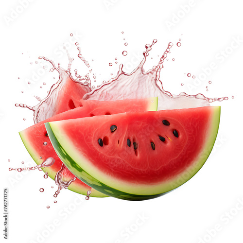 slice of watermelon isolated on white