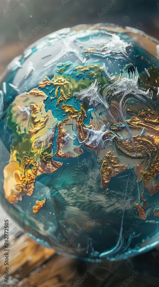 glistening globe earth art