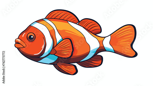 Clown reef fish engraving hand drawn vector illustr