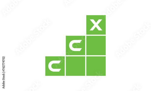 CCX initial letter financial logo design vector template. economics, growth, meter, range, profit, loan, graph, finance, benefits, economic, increase, arrow up, grade, grew up, topper, company, scale photo