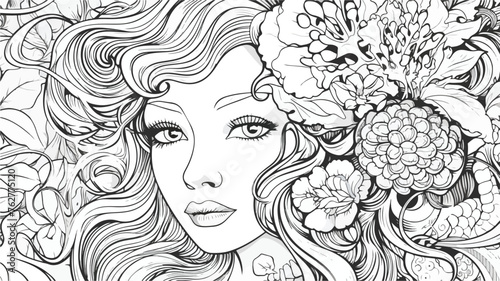 Coloring Page. Coloring Book. Colouring picture fla