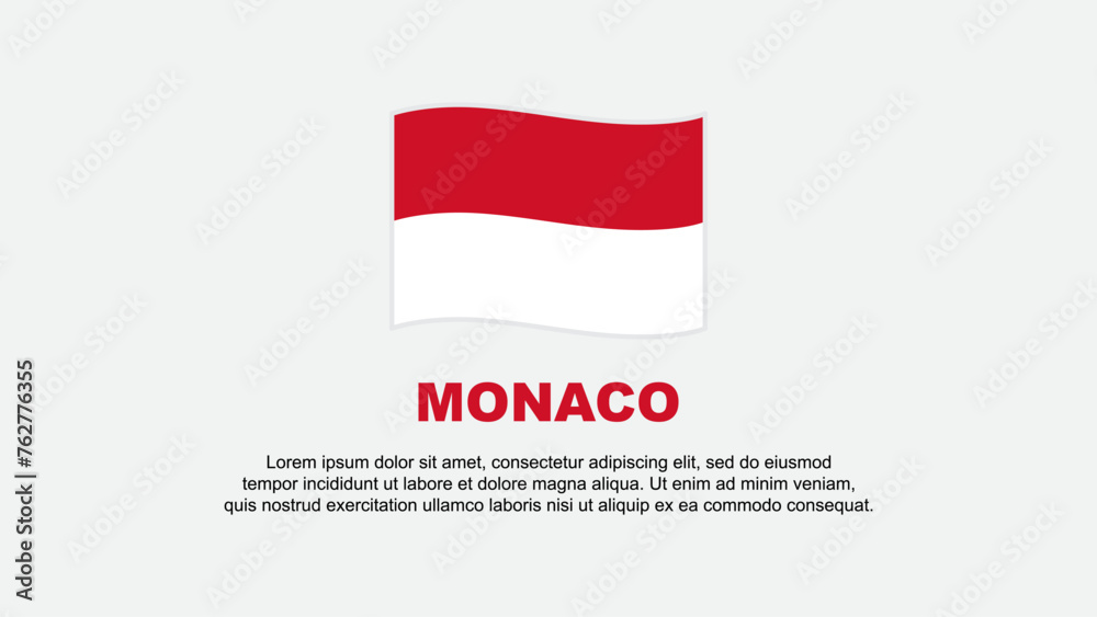 Monaco Flag Abstract Background Design Template. Monaco Independence Day Banner Social Media Vector Illustration. Monaco Background