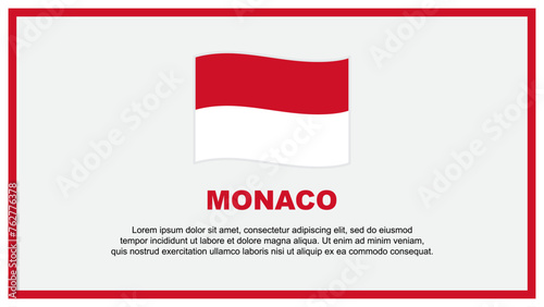 Monaco Flag Abstract Background Design Template. Monaco Independence Day Banner Social Media Vector Illustration. Monaco Banner