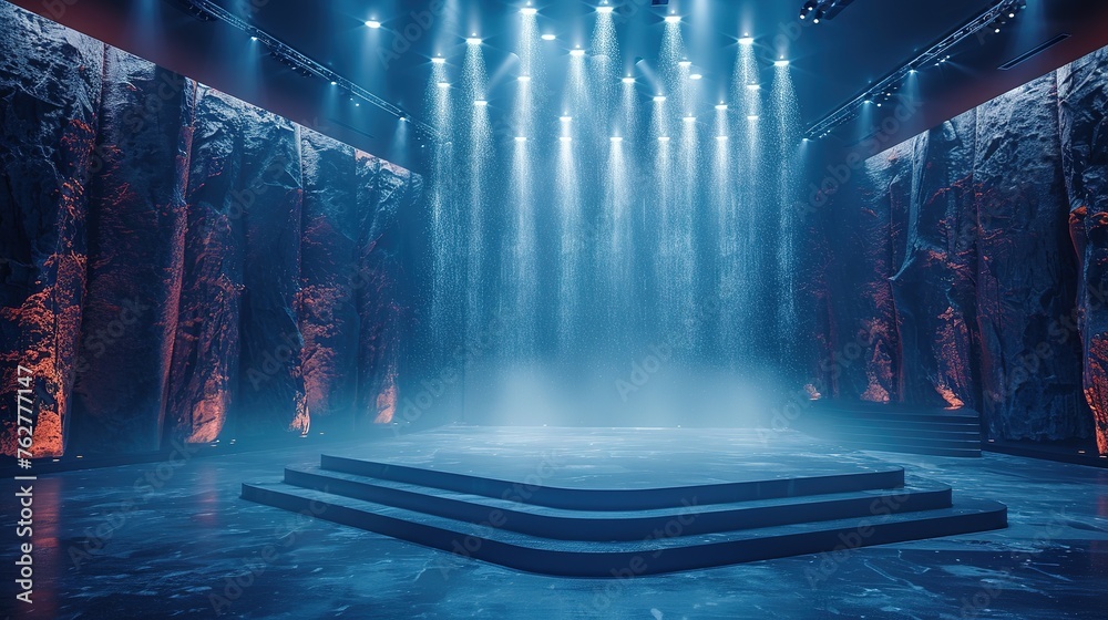 Modern dance stage light background with spotlight illuminated for ...