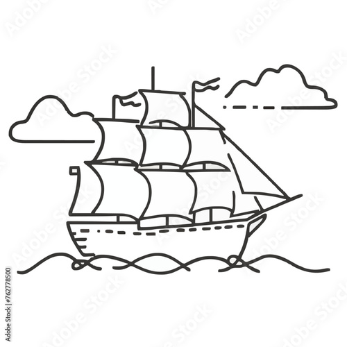 Adobe Illustrator Artwork a drawing of a ship