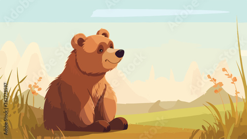 Cute funny bear vector illustration flat vector ill