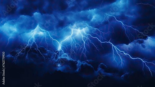 Tempestuous Brilliance: Lightning Dances in Darkened Stormy Skies in Image