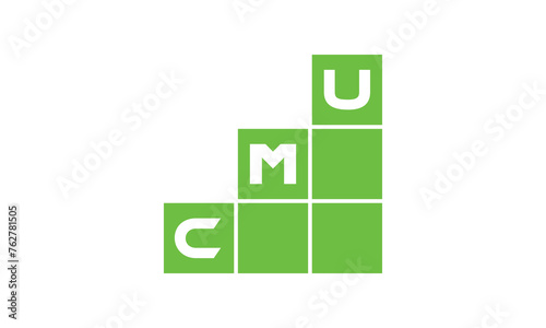 CMU initial letter financial logo design vector template. economics, growth, meter, range, profit, loan, graph, finance, benefits, economic, increase, arrow up, grade, grew up, topper, company, scale
