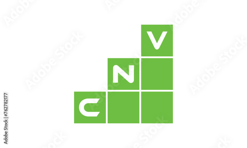 CNV initial letter financial logo design vector template. economics, growth, meter, range, profit, loan, graph, finance, benefits, economic, increase, arrow up, grade, grew up, topper, company, scale photo