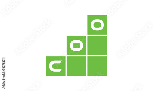 COO initial letter financial logo design vector template. economics, growth, meter, range, profit, loan, graph, finance, benefits, economic, increase, arrow up, grade, grew up, topper, company, scale