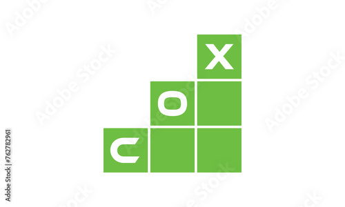 COX initial letter financial logo design vector template. economics, growth, meter, range, profit, loan, graph, finance, benefits, economic, increase, arrow up, grade, grew up, topper, company, scale