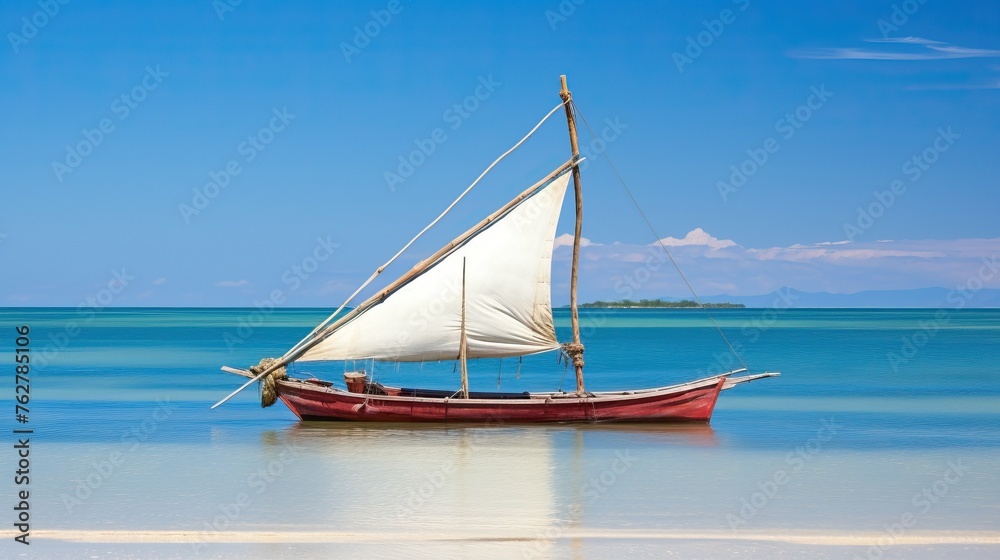 Obraz premium Traditional Malagasy sail boat. Morondava, Madagascar.