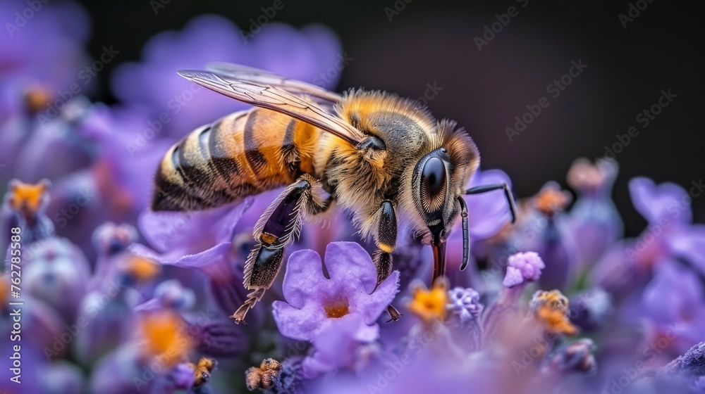 A bumblebee or bee pollinates a flower in spring or summer A bumblebee or bee pollinates a flower in spring or summer
