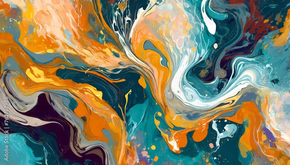 fluid art mix technique oil acrylic painting wallpaper background
