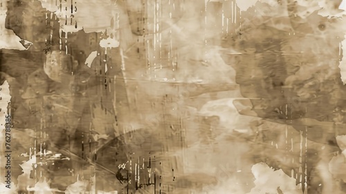 Vintage Sepia Brushstroke Background with Distressed Textures