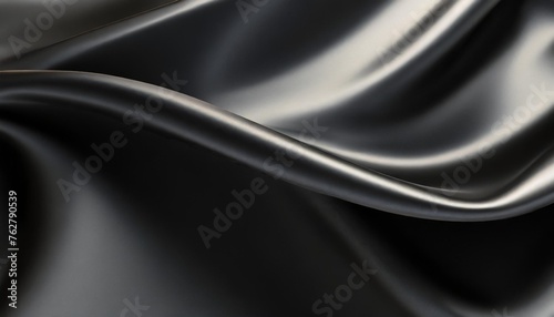 3d render beautiful folds of black silk in full screen like a beautiful clean fabric background simple soft background with smooth folds like waves on a liquid surface 20