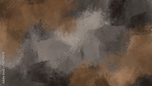 dark artistic canvas backdrop abstract grunge background with dark grey and brown stains © RichieS