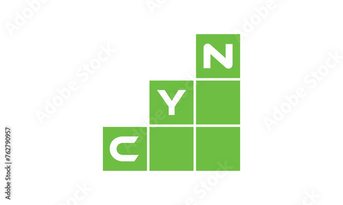 CYN initial letter financial logo design vector template. economics, growth, meter, range, profit, loan, graph, finance, benefits, economic, increase, arrow up, grade, grew up, topper, company, scale photo