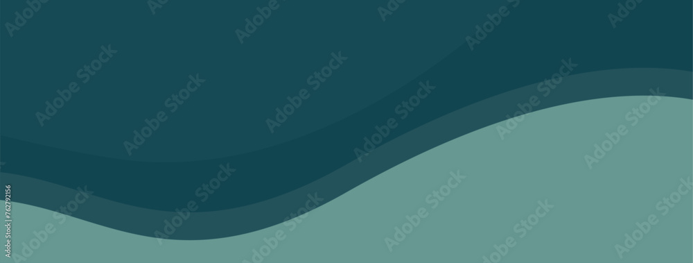 Fototapeta premium Minimalist abstract green background. Layered vector in wavy style.