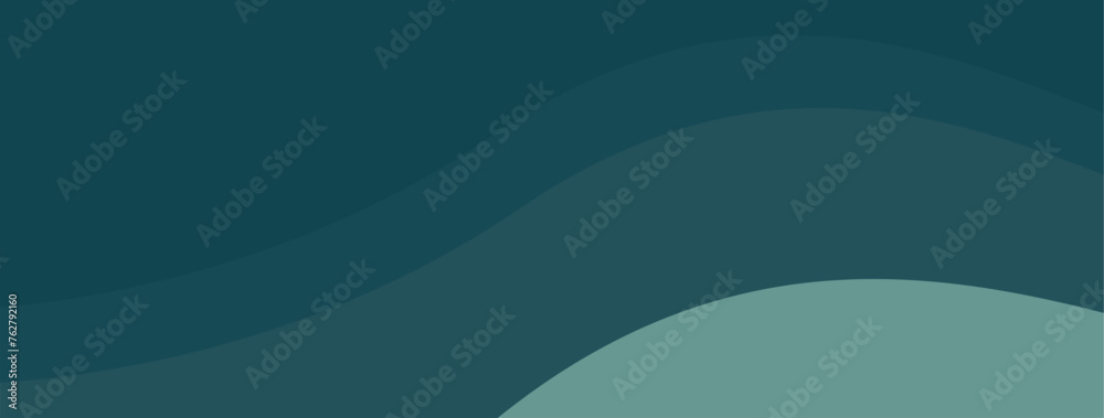 Fototapeta premium Minimalist abstract green background. Layered vector in wavy style.