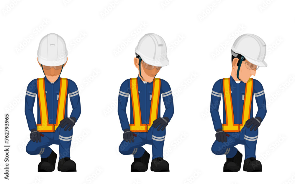 set of workers are looking something on the floor set of workers are looking something on the floor